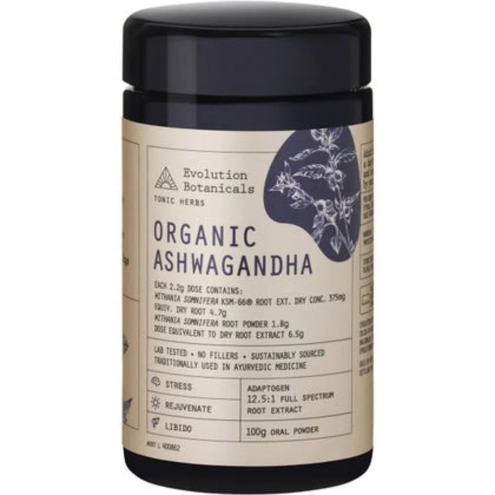 Ashwagandha Organic 12.5:1 Tonic Herbs 100G