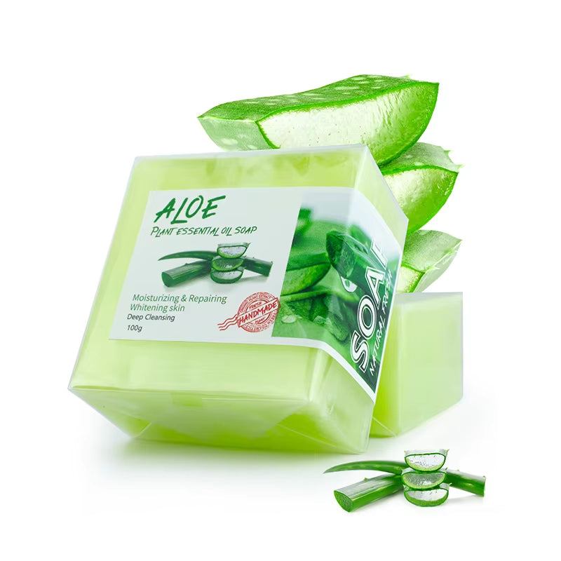 Detox Acne Skin Care Aloe Vera Gel 100% Pure Aloe Vera Gel Natural Whitening Soap Aloe Vera Soaps Essential Oil Handmade Soap
