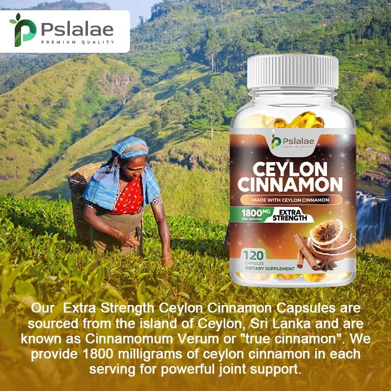 Ceylon Cinnamon 1800 Mg - a Natural Antioxidant That Supports Healthy Circulation, Brain and Joint Function - 120 Capsules