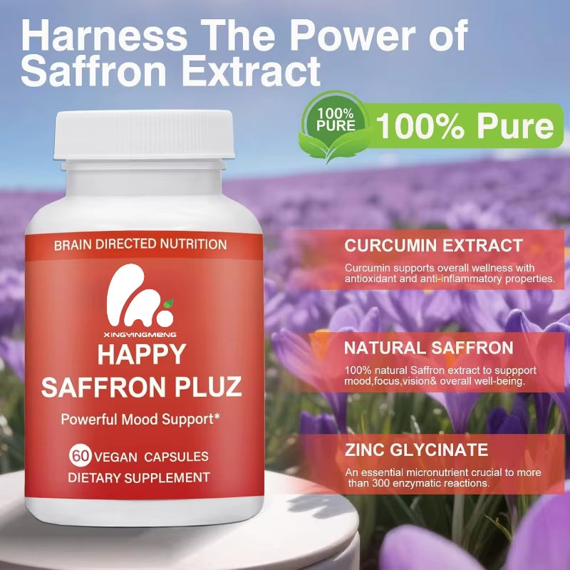 Optimized Organic Saffron Extract, Curcumin, and Zinc Eye Health Support 60 Capsules