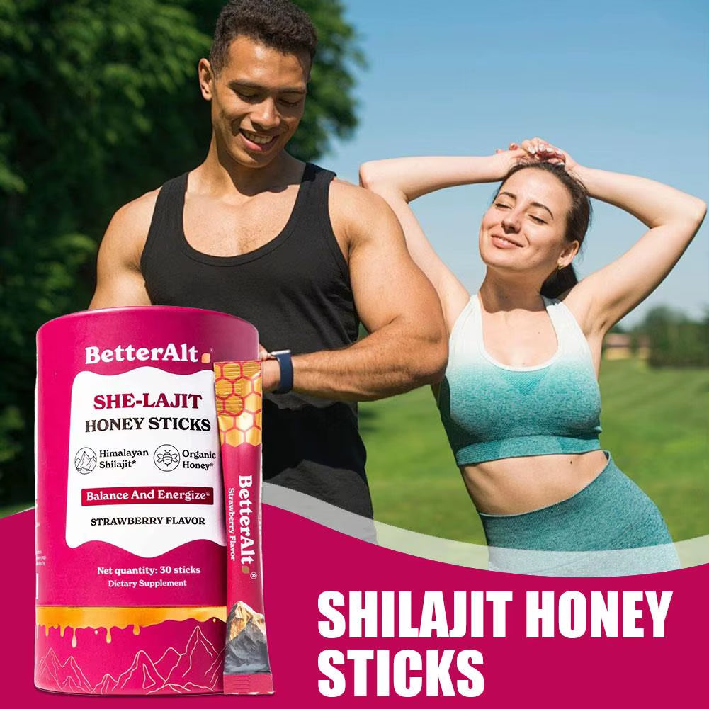 30 Pack Women'S Shilajit Honey Sticks Energy Boosting & Immune Support Supplement with Himalayan Resin and Fruit Extract