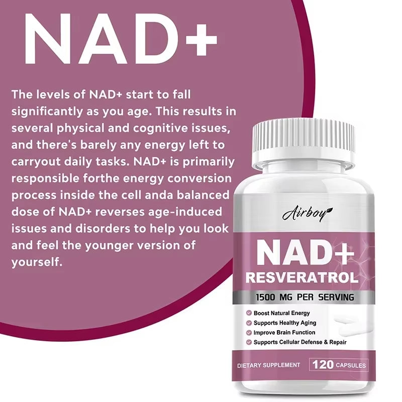 NAD plus Supplement - Natural Energy, Cellular Health, anti Aging, Nad Nicotinamide Riboside