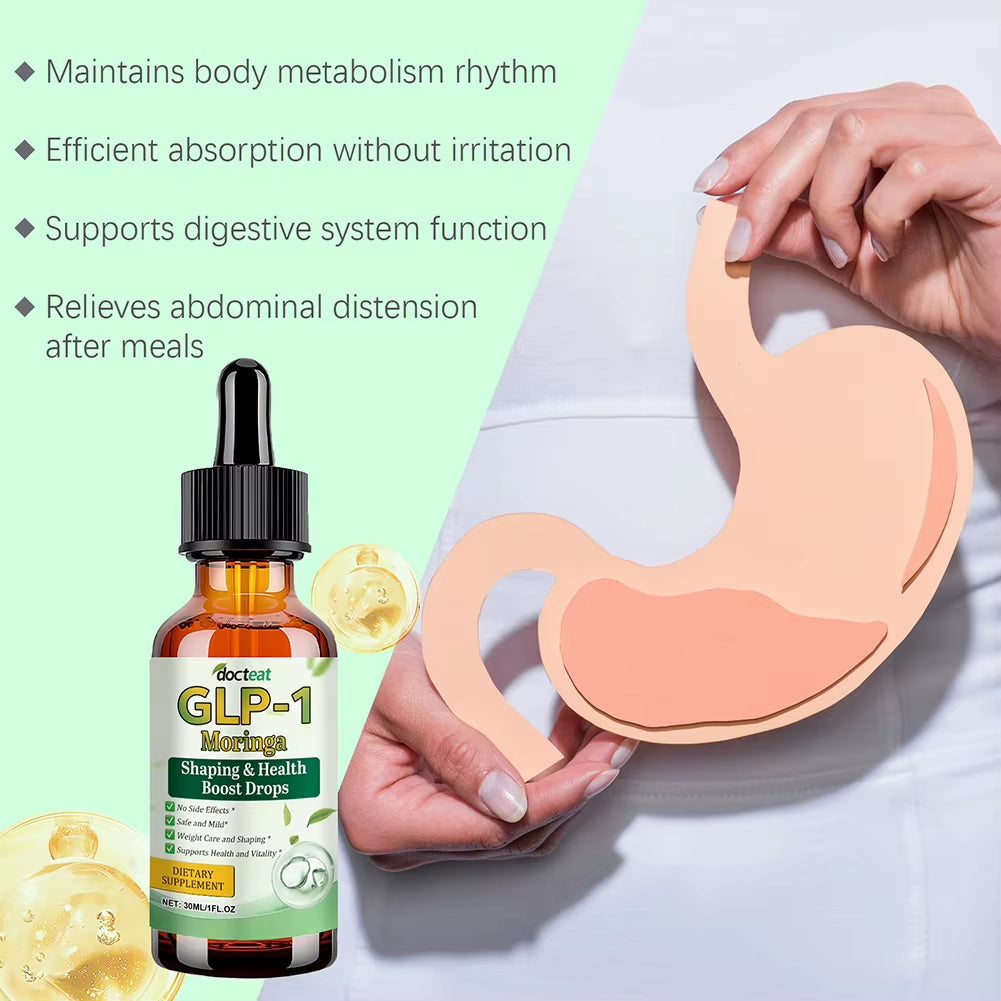 30Ml GLP-1 Moringa Drops GLP-1 Moringa Slimming Health Boost Drops Gut Digestive Immune Energy Support Weight Management