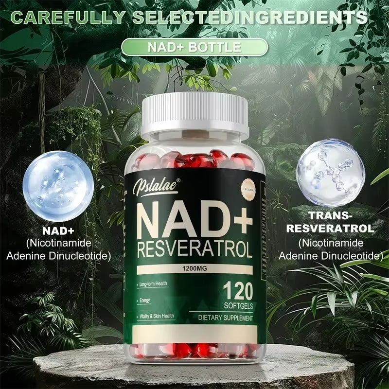NAD+ Resveratrol - Cellular Health, Healthy Aging, to Support Skin Health, Boost Energy, for Hair, Nails, Skin and Joint Health
