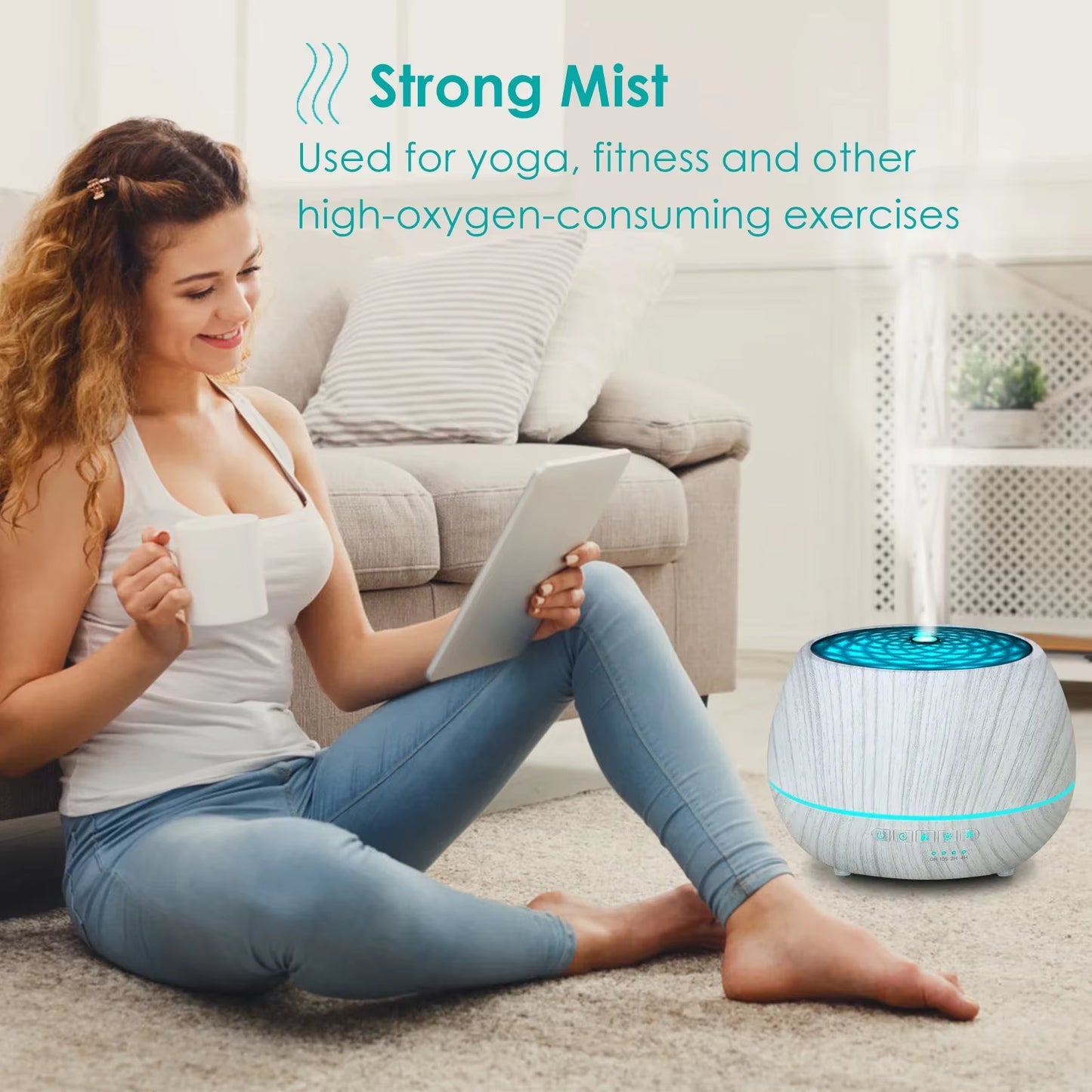 Tuya Smart Wifi Humidifier Aromatherapy Essential Oil Diffuser 500Ml 7 Color LED Night Light Work for Alexa Google Home