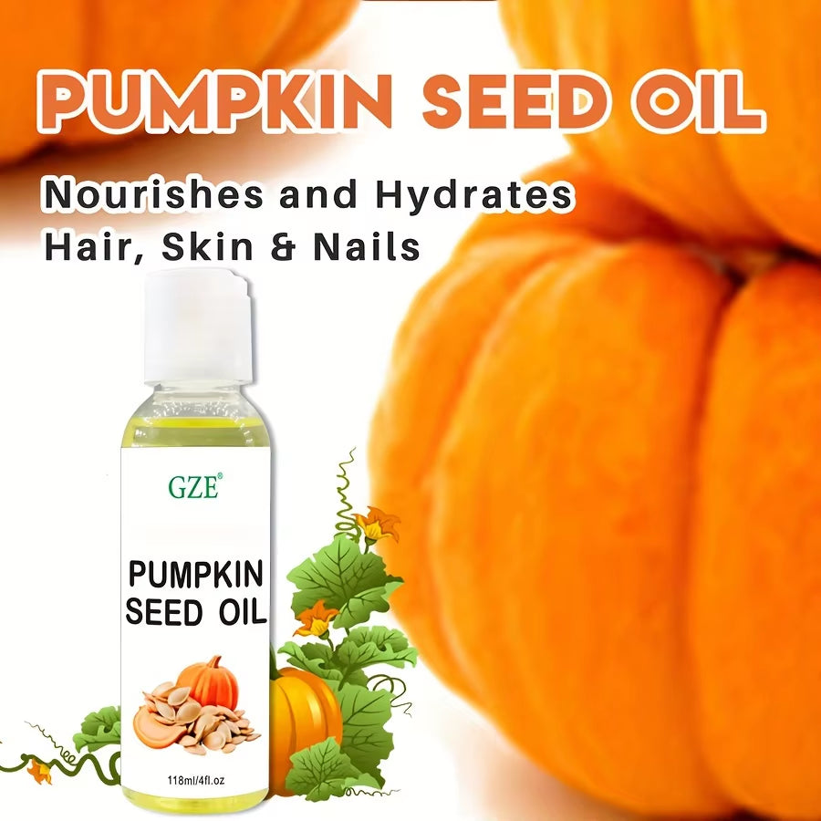 Pumpkin Seed Carrier Oil Organic Pure Natural Cold Pressed Unrefined Oil for Skin, Hair, Body