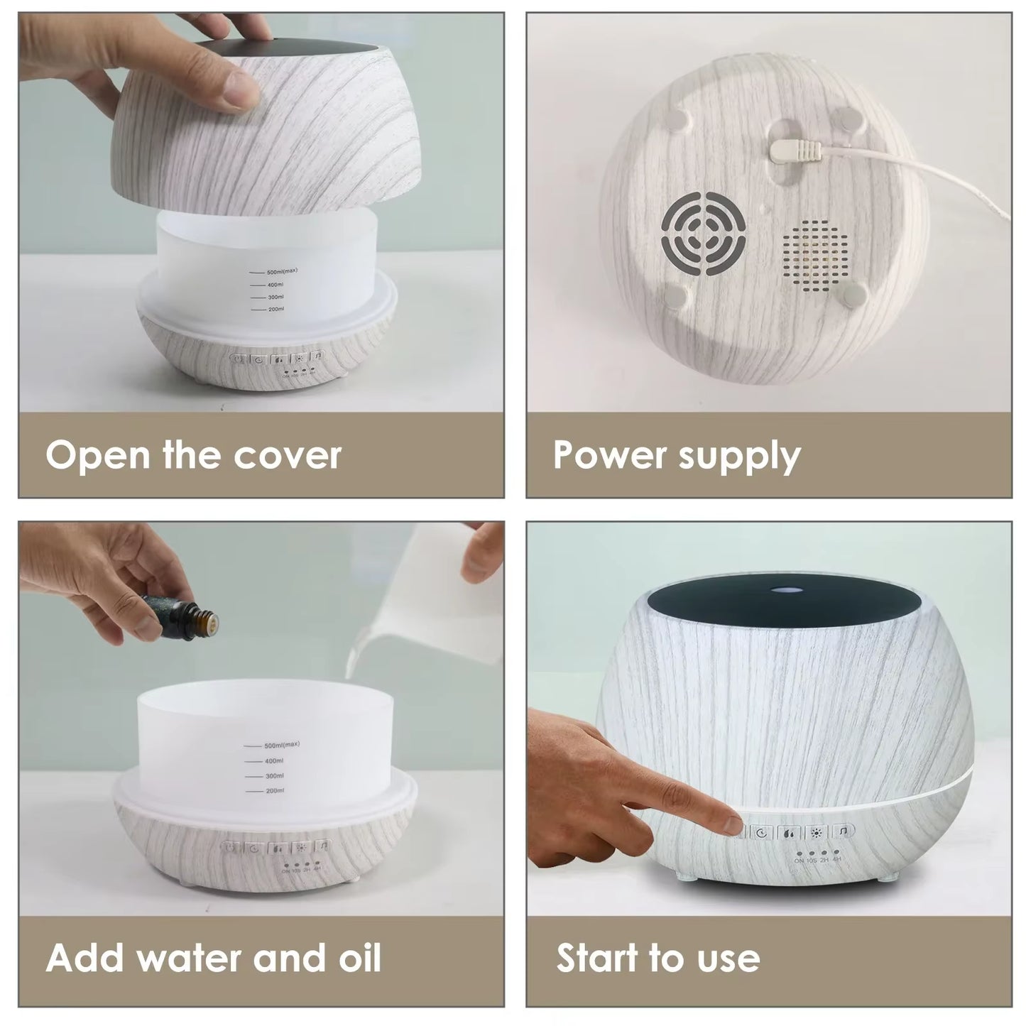 Tuya Smart Wifi Humidifier Aromatherapy Essential Oil Diffuser 500Ml 7 Color LED Night Light Work for Alexa Google Home