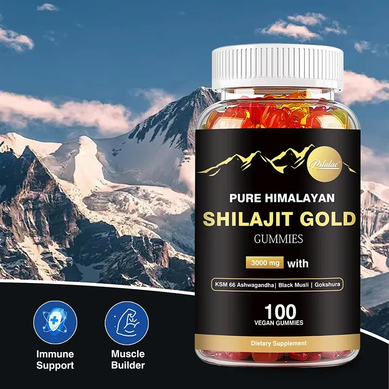 Shilajit Gold Gummies - Immune System, Memory & Brain Health, Accelerate Body Metabolism Energy Production Athletic Performance