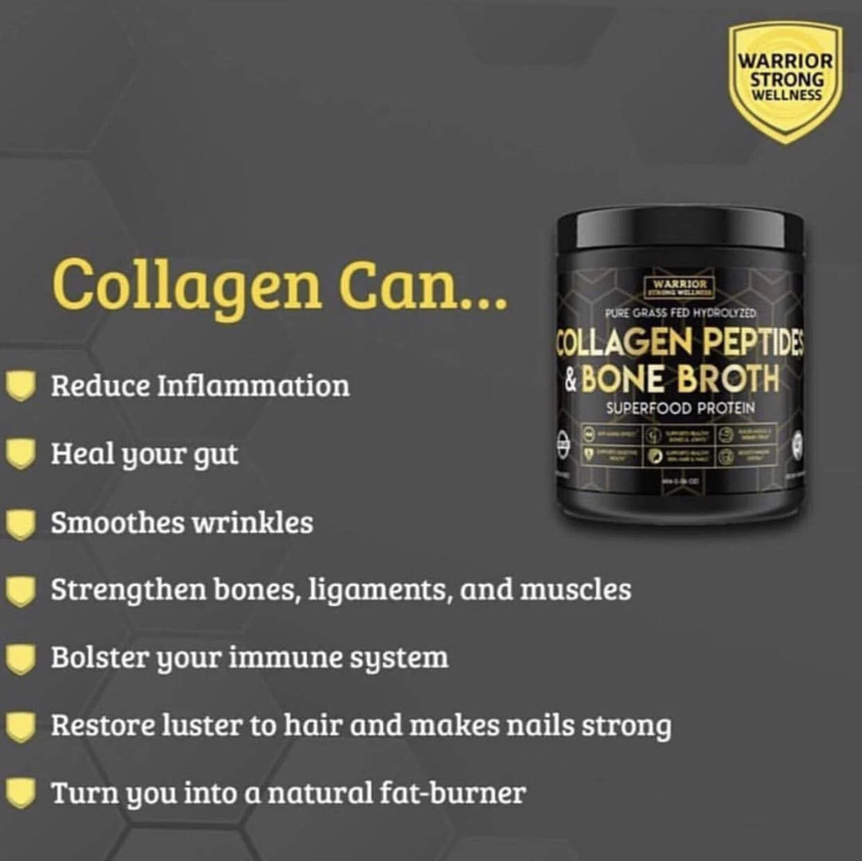 Collagen Peptides & Bone Broth Superfood - Supports Digestion, Anti-Inflammatory Health, Muscle, Tissue, Joints, Bones & Immune Health
