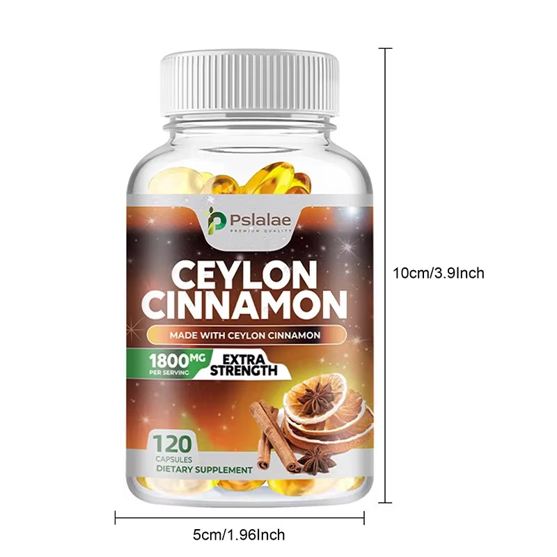 Ceylon Cinnamon 1800 Mg - a Natural Antioxidant That Supports Healthy Circulation, Brain and Joint Function - 120 Capsules