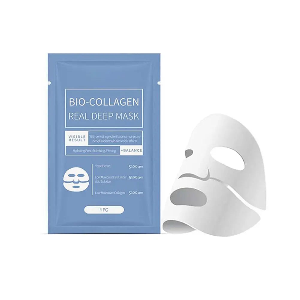 1PC Moisturizing Collagen Mask, Bio-Collagen Deep Rejuvenating Peel Mask, Brightening Films Face Mask Collagen Full Skin of S8A0