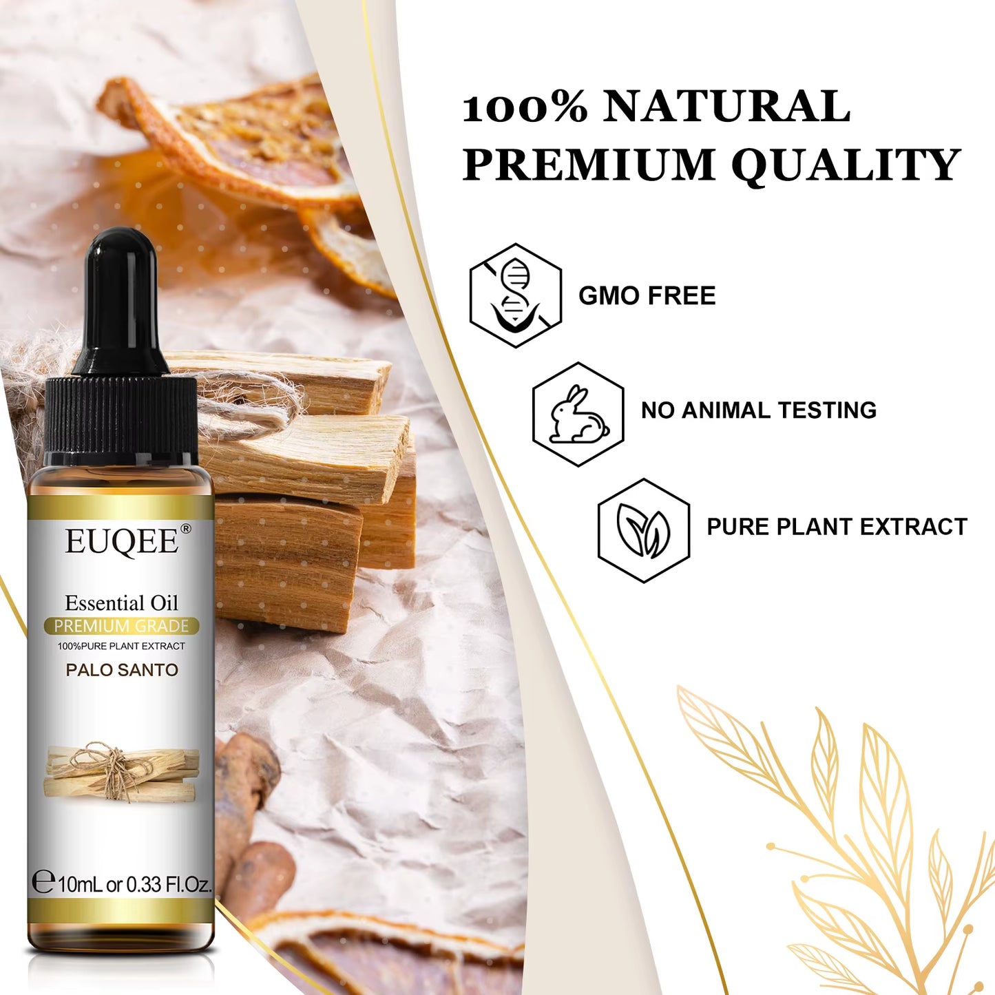 10Ml Palo Santo Plant Essential Oil with Dropper Blue Tansy Cardamom Wintergreen Fennel Lavender Vanilla Oil for Diffuser