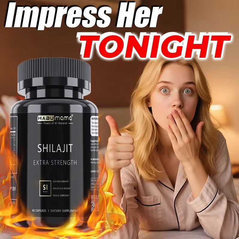 Organic Shilajit for Men | 60 Capsules | Natural Energy + Stamina Booster | Himalayan Mineral Power | Clinically Studied Formula
