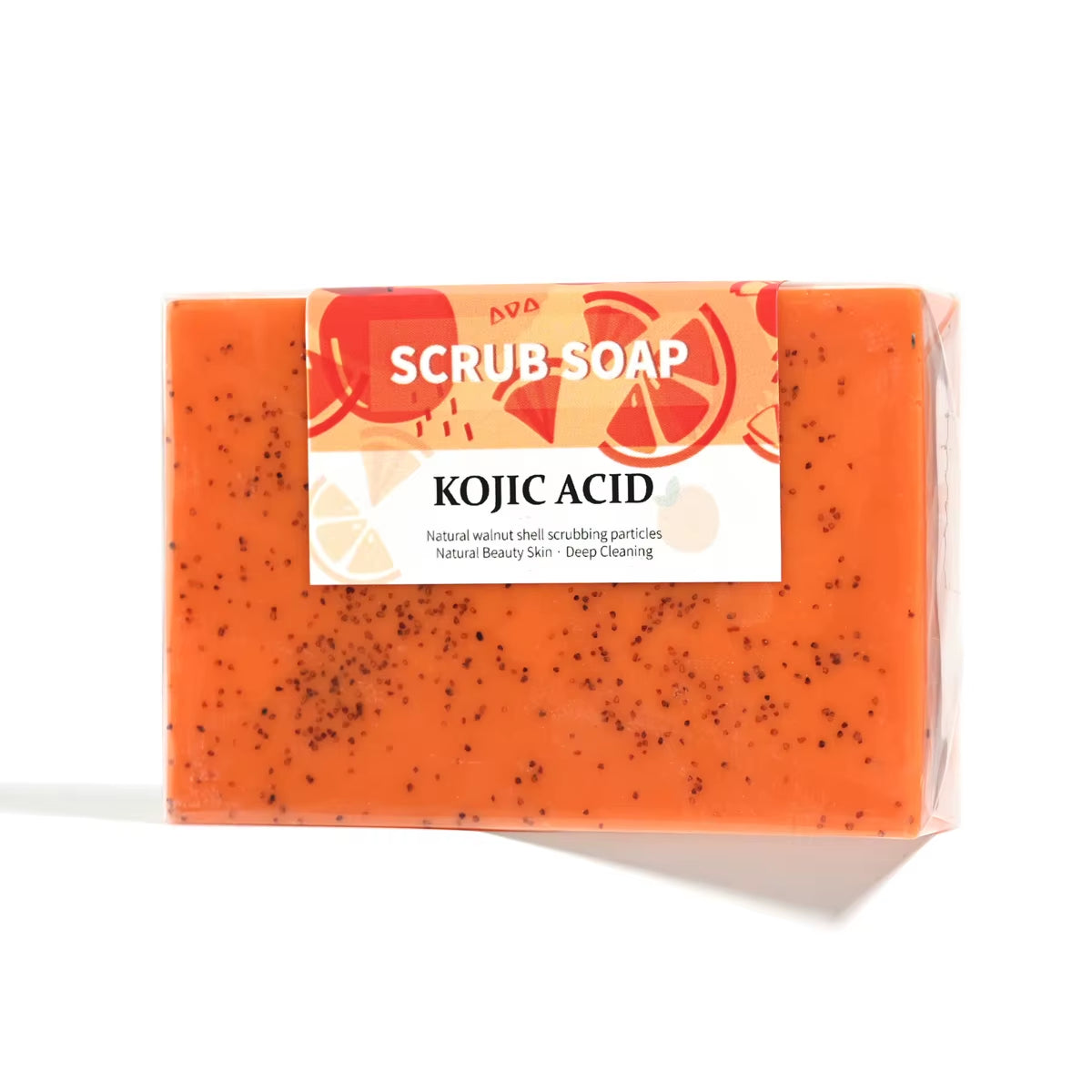 M+100G Customized Natural Organic Shea Butter Kojic Acid Vc Whitening Handmade Scrub Soap, Suitable for Face and Body