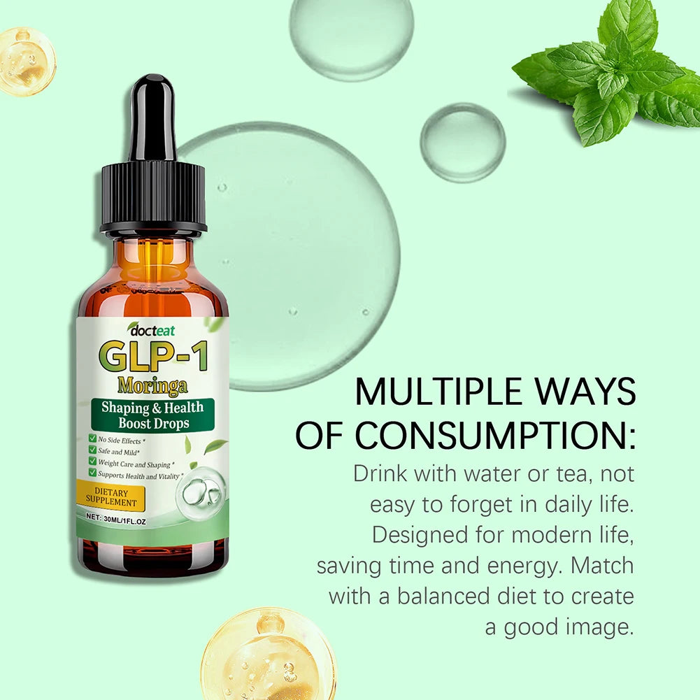 30Ml GLP-1 Moringa Drops GLP-1 Moringa Slimming Health Boost Drops Gut Digestive Immune Energy Support Weight Management