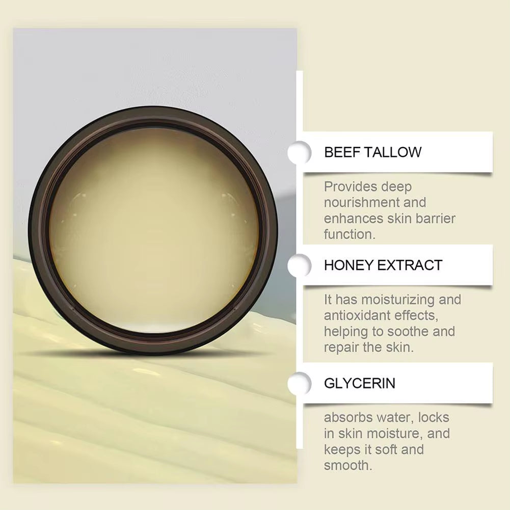Whipped Beef Tallow Honey Balm Moisturizing Hydrating Face Cream Body Lotion Nourishing Balm Gentle Skin Care for Women