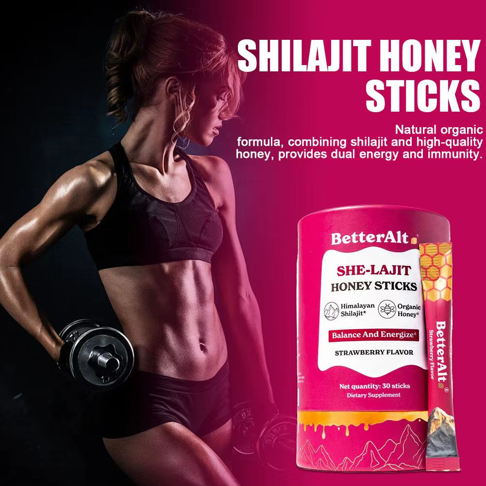 30 Pack Women'S Shilajit Honey Sticks Energy Boosting & Immune Support Supplement with Himalayan Resin and Fruit Extract