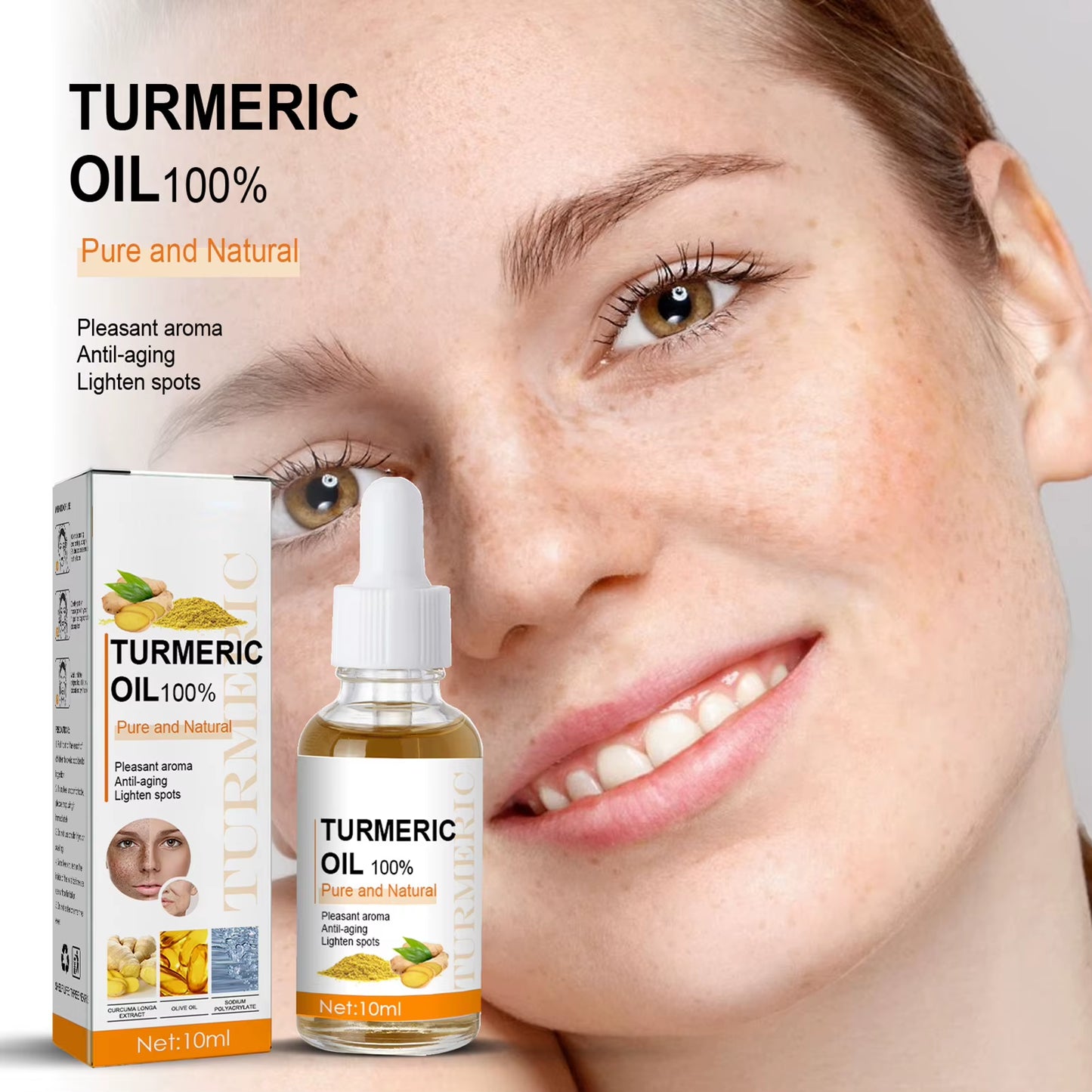 10Ml Turmeric Essential Oil Organic Turmeric Face Oil Organic Turmeric Oil Moisturizing Oil for Reducing Fine Lines And