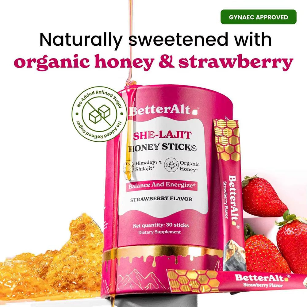 30 Pack Women'S Shilajit Honey Sticks Energy Boosting & Immune Support Supplement with Himalayan Resin and Fruit Extract