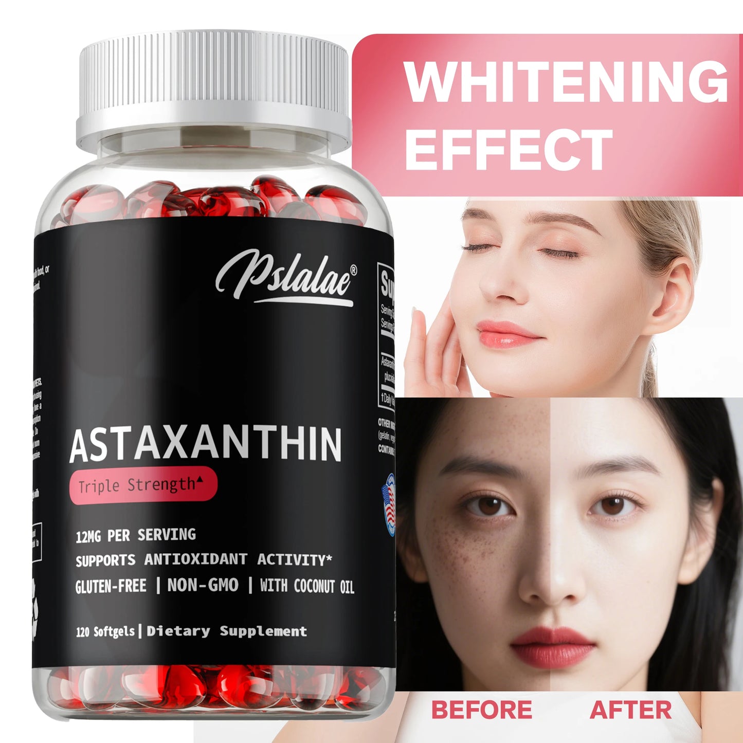 Astaxanthin Capsules - Enhance Eye, Joint, Skin, and Heart Health while Boosting Memory and Concentration - 120 Count