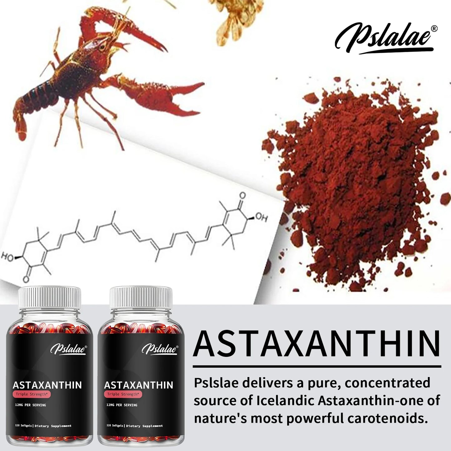 Astaxanthin Capsules - Enhance Eye, Joint, Skin, and Heart Health while Boosting Memory and Concentration - 120 Count