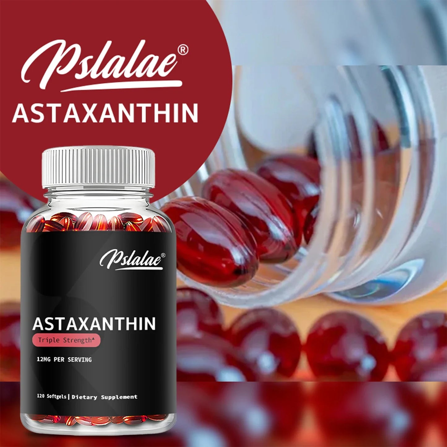 Astaxanthin Capsules - Enhance Eye, Joint, Skin, and Heart Health while Boosting Memory and Concentration - 120 Count
