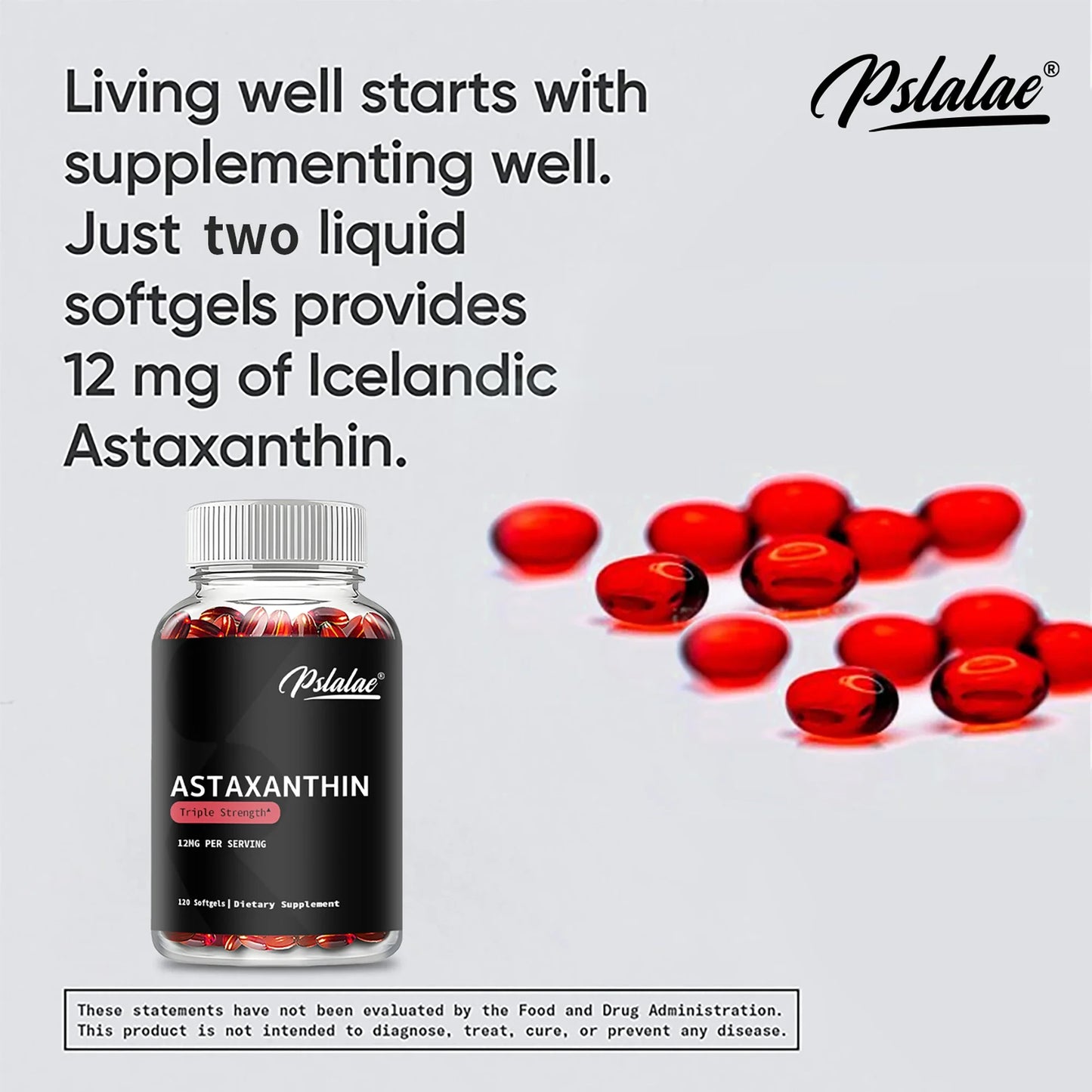 Astaxanthin Capsules - Enhance Eye, Joint, Skin, and Heart Health while Boosting Memory and Concentration - 120 Count