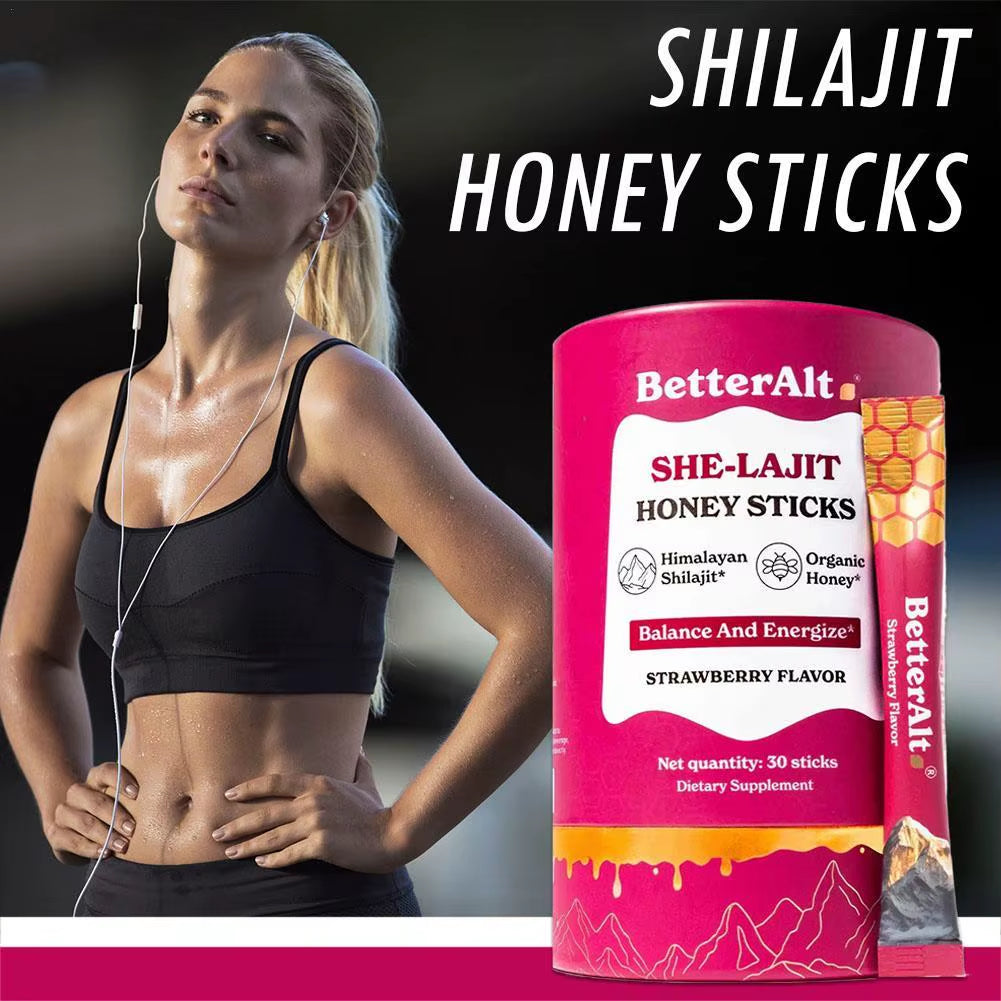 30 Pack Women'S Shilajit Honey Sticks Energy Boosting & Immune Support Supplement with Himalayan Resin and Fruit Extract