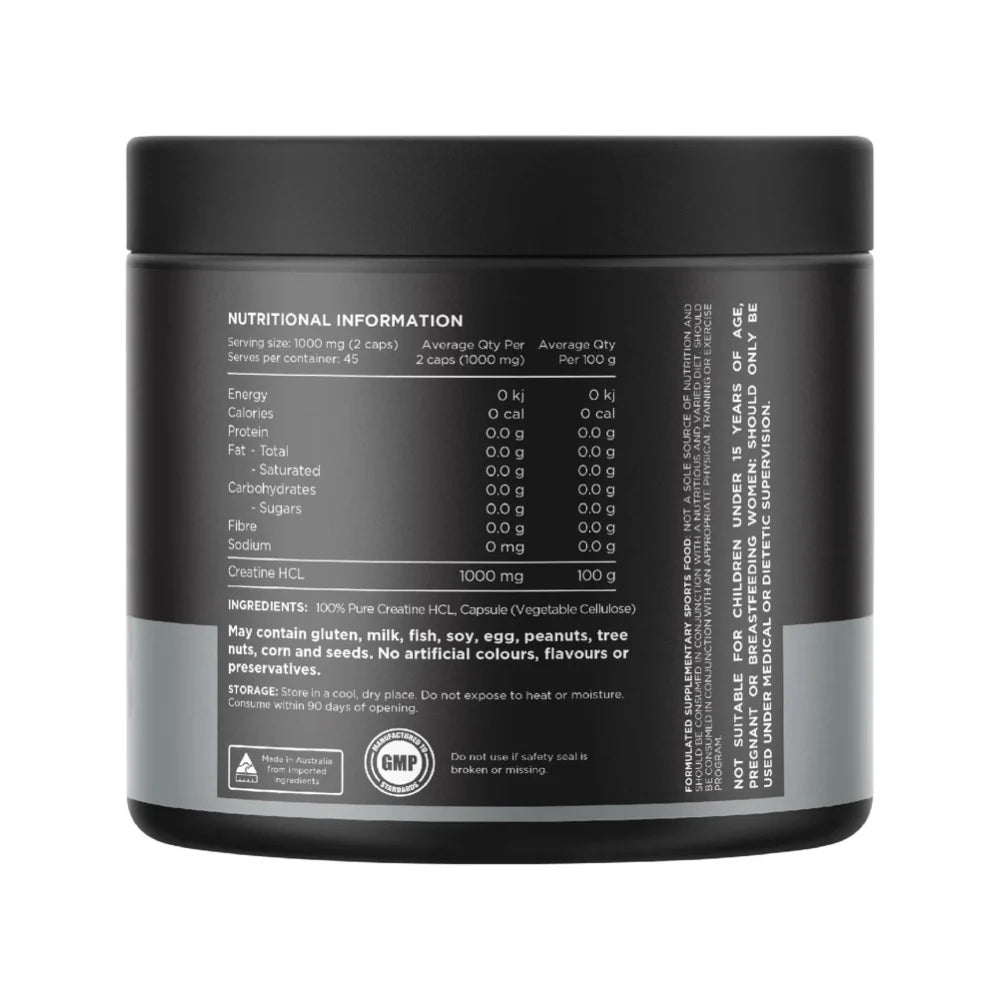 Creatine 100% Pure HCL 90 Caps