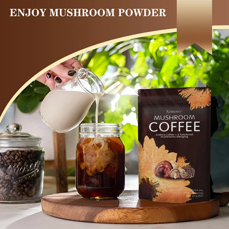 Mushroom Coffee - with Lion'S Mane, Cordyceps, Reishi - Replenish Energy, Improve Concentration, Enhance Immunity - 1 Pack