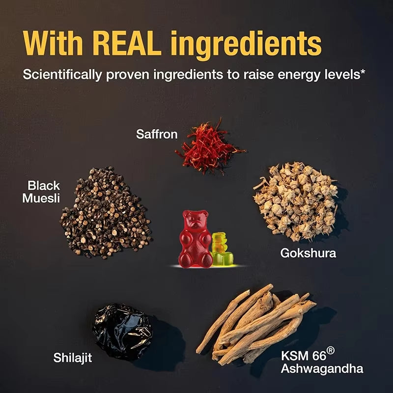 Shilajit Gold Gummies - Immune System, Memory & Brain Health, Accelerate Body Metabolism Energy Production Athletic Performance