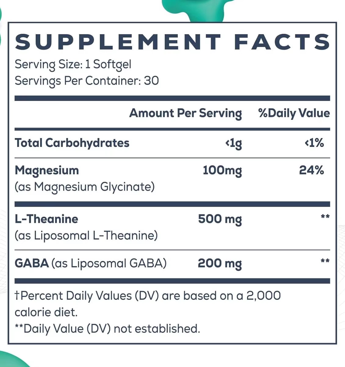 Liposome L-Theanine 500Mg, Multivitamin GABA 200Mg and Magnesium 100Mg, Non GMO and Gluten Free -60 Capsules