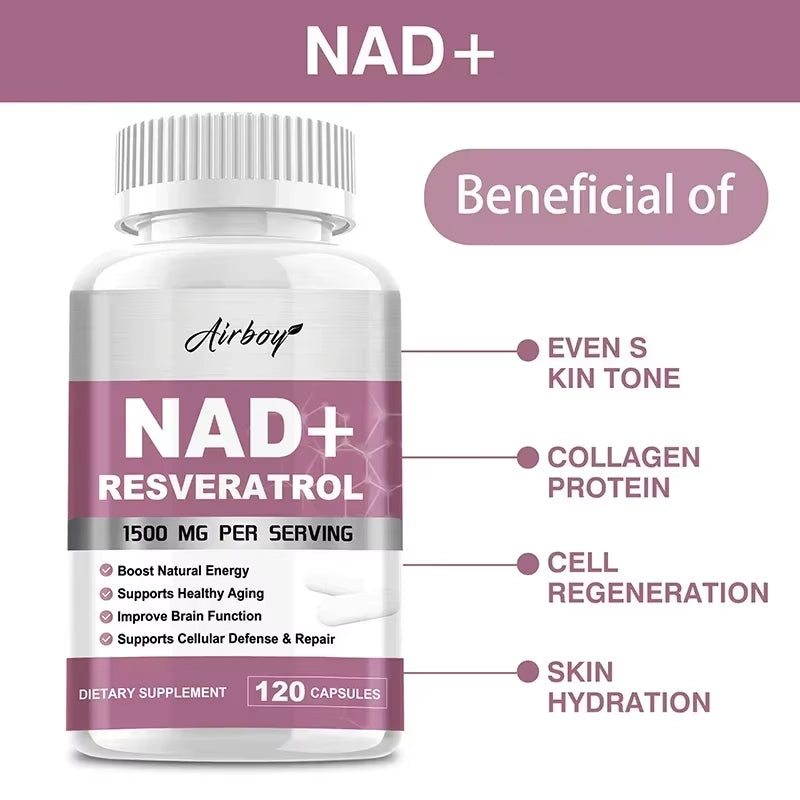 NAD plus Supplement - Natural Energy, Cellular Health, anti Aging, Nad Nicotinamide Riboside
