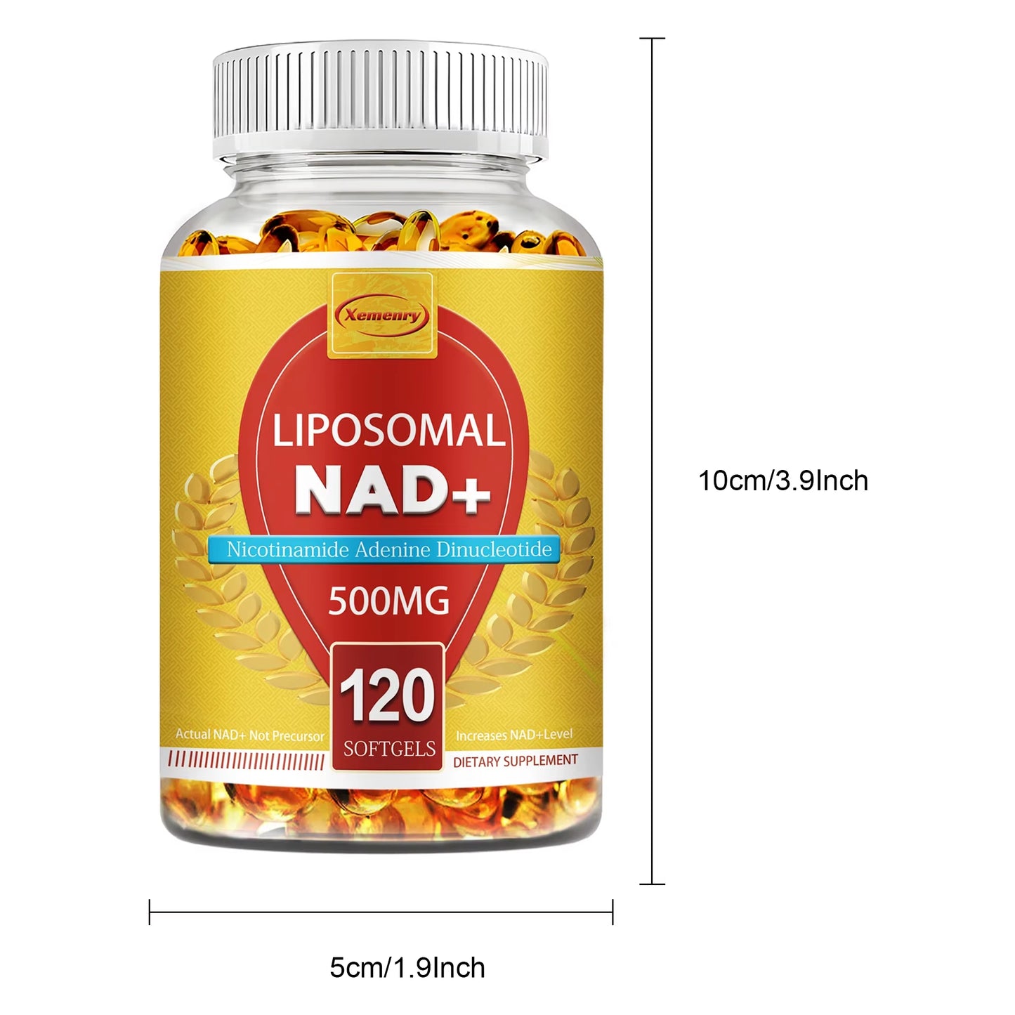 Liposomal NAD+ Capsules - Anti-Aging, Replenish Energy, Enhance Focus, Support Cellular Health - 120 Capsules