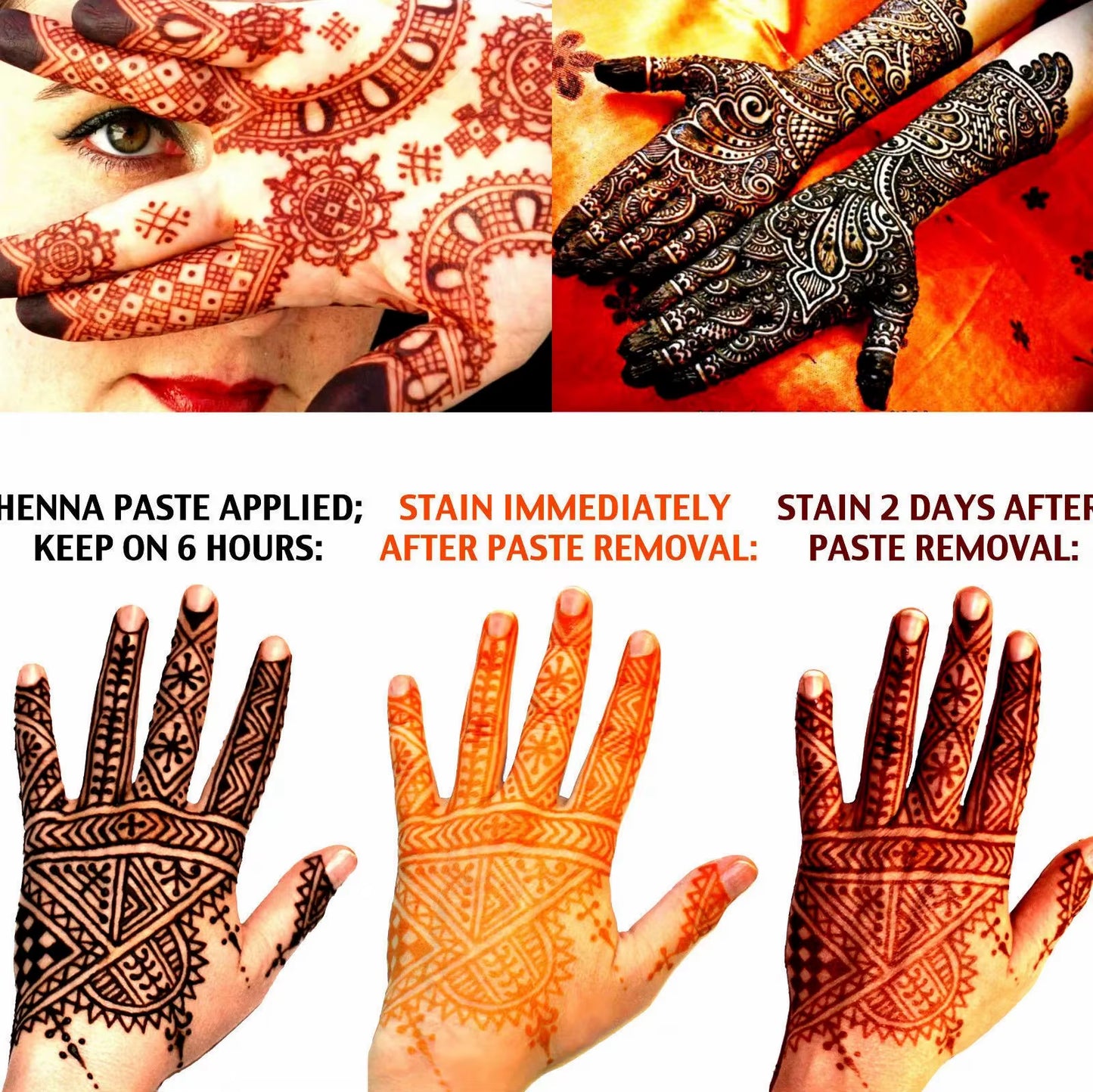 1/3 Pcs Pure Natural Organic Brown Henna Cream, Brown Henna Tattoo Cream, Temporary Tattoo, Henna Tattoo Cream Semi-Permanent He