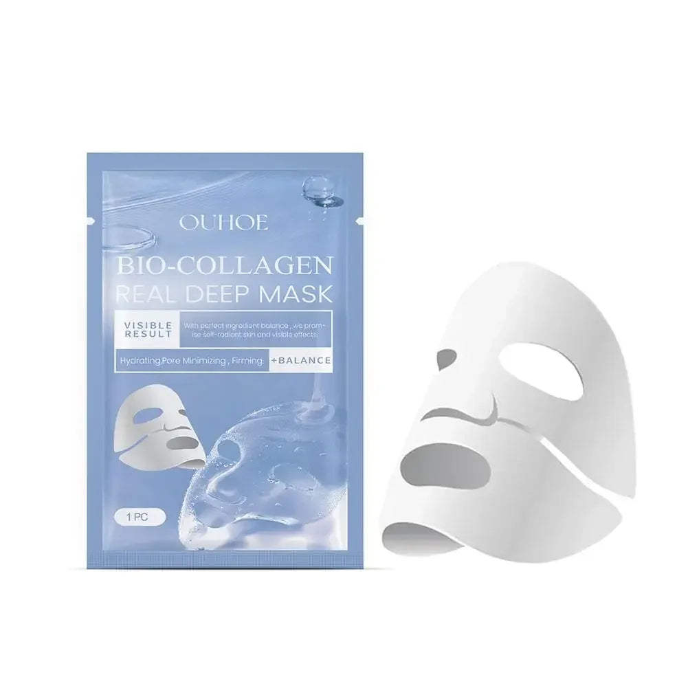 1PC Moisturizing Collagen Mask, Bio-Collagen Deep Rejuvenating Peel Mask, Brightening Films Face Mask Collagen Full Skin of S8A0
