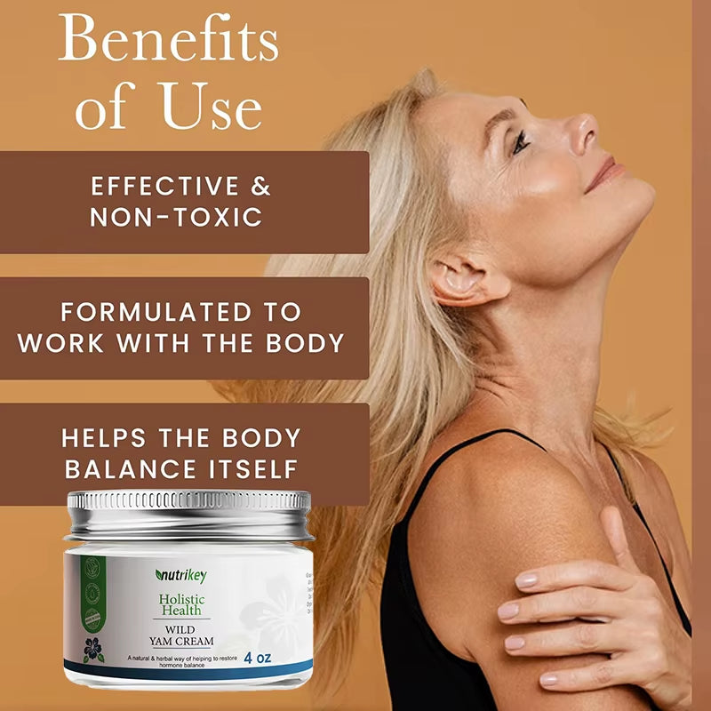 Wild Yam Cream Natural Hormonal Balance Bioidentical Estrogen for Women Organic Plant Body Cream Natural Relief for Women Health