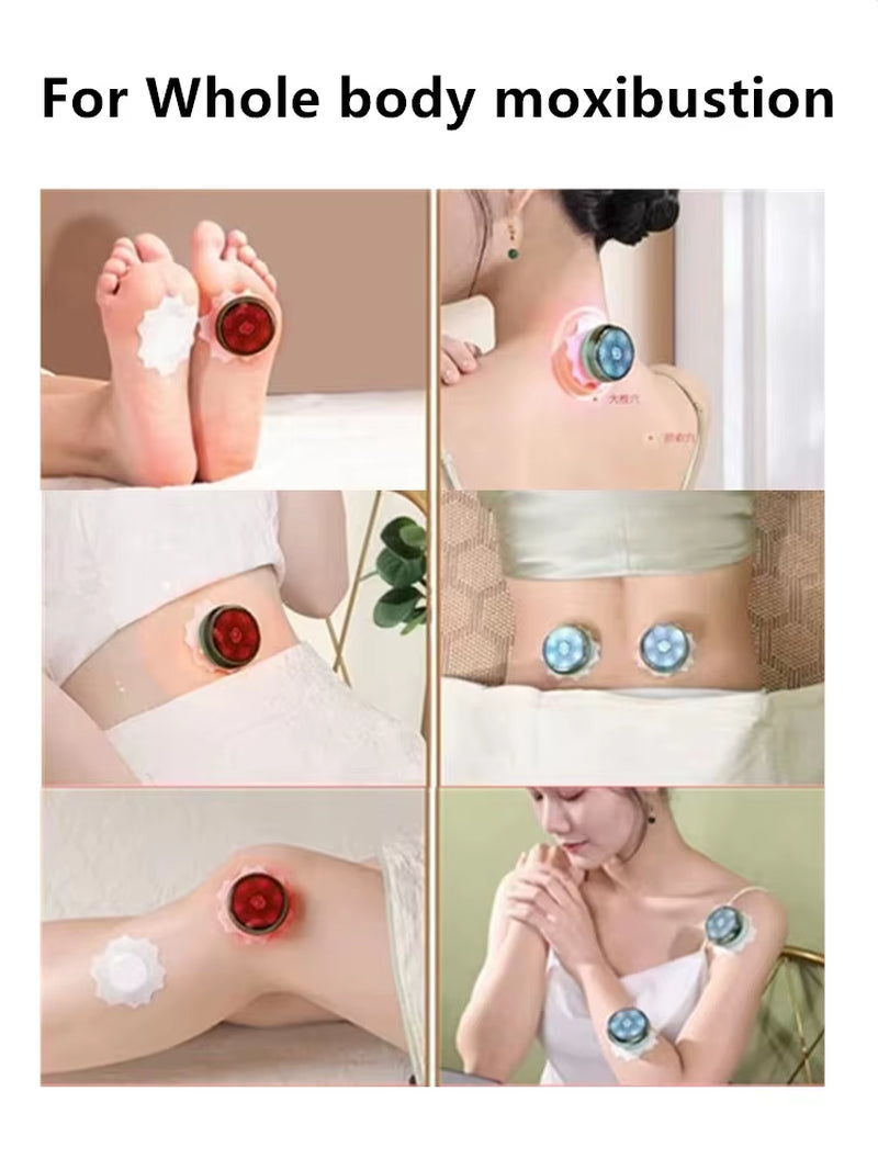 Electric Smokeless Moxibustion Device Neck Shoulder Heated Therapy Herbal Medicine Acupoint Massage Body Relaxation Massager