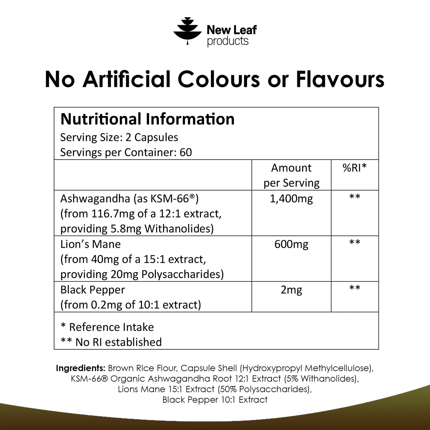 Ashwagandha Lions Mane Capsules