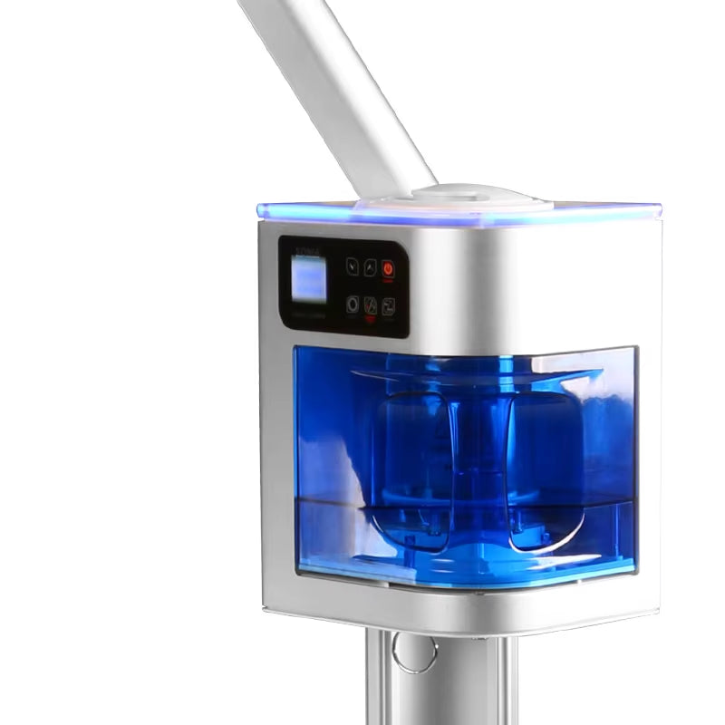 Luxury Beauty Spa Salon Facial Steamer Wheels Professional Ozone Vapor Hot and Cold Face Steamer for Skin Moisturize Cleaning