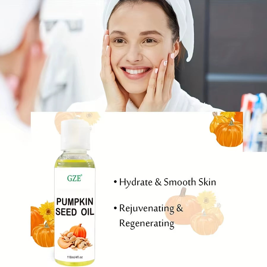 Pumpkin Seed Carrier Oil Organic Pure Natural Cold Pressed Unrefined Oil for Skin, Hair, Body