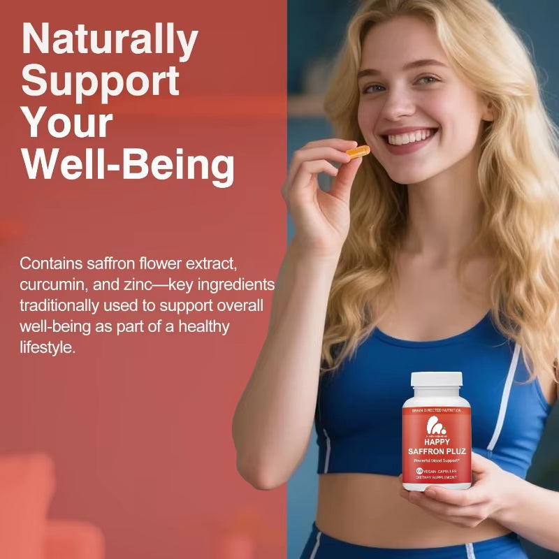 Optimized Organic Saffron Extract, Curcumin, and Zinc Eye Health Support 60 Capsules