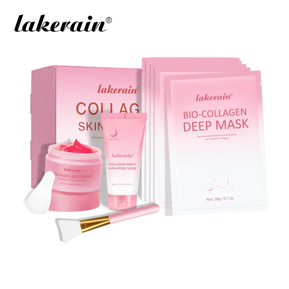 Collagen Skincare Set Hydrolyzed Collagen Facial Mask Peel off Bio-Collagen Deep Mask Hydrating Firming Moisturizing Skincare