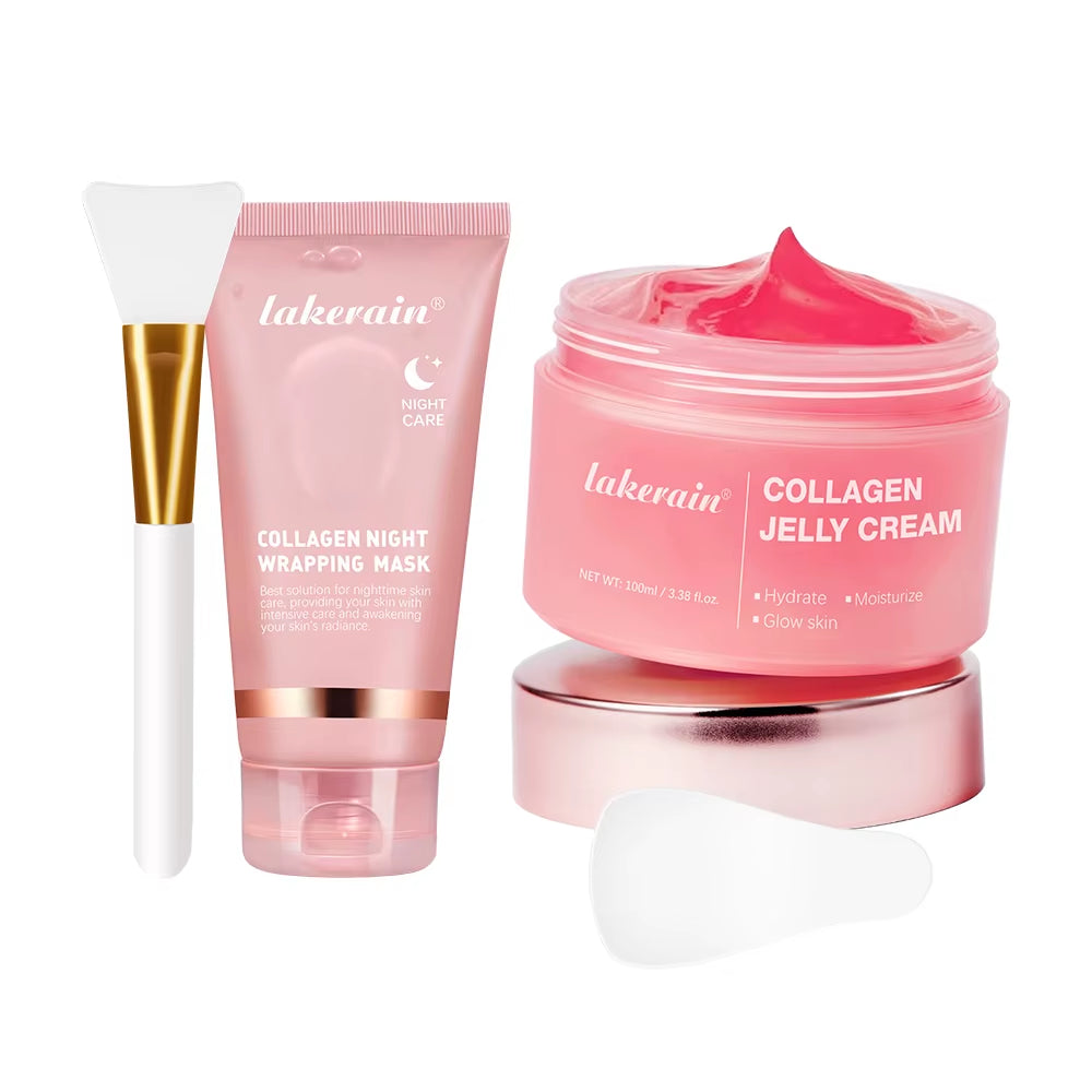 Collagen Skincare Set Hydrolyzed Collagen Facial Mask Peel off Bio-Collagen Deep Mask Hydrating Firming Moisturizing Skincare