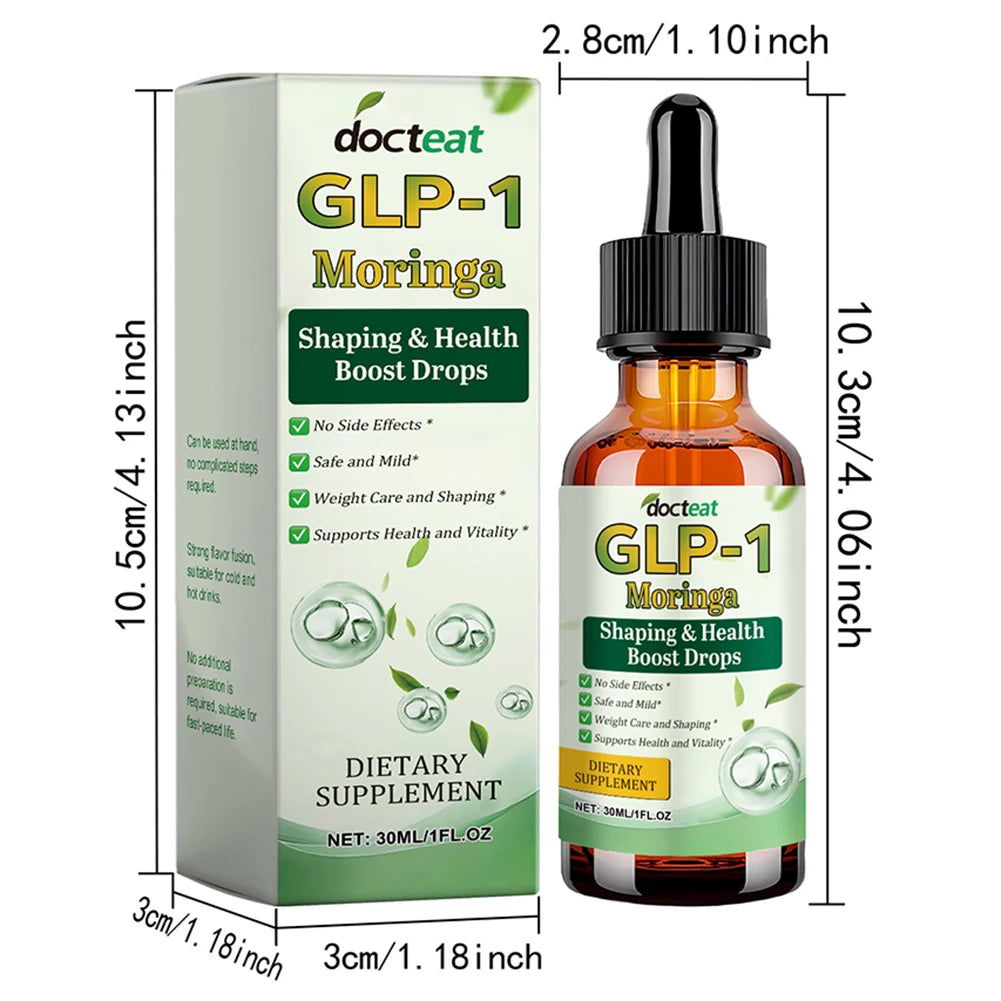 30Ml GLP-1 Moringa Drops GLP-1 Moringa Slimming Health Boost Drops Gut Digestive Immune Energy Support Weight Management