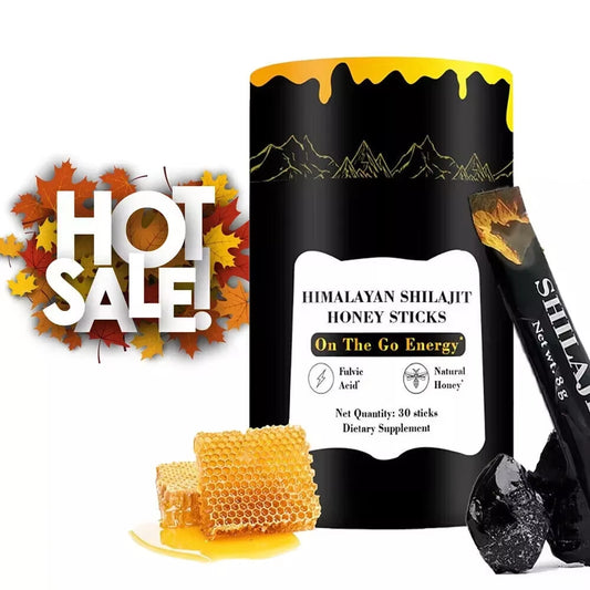 Himalayan Shilajit Sticks with Natural Honey, 30 Sticks, Energy Improve & Immune Support, 75%+ Fulvic Acid, 85+ Trace Minerals