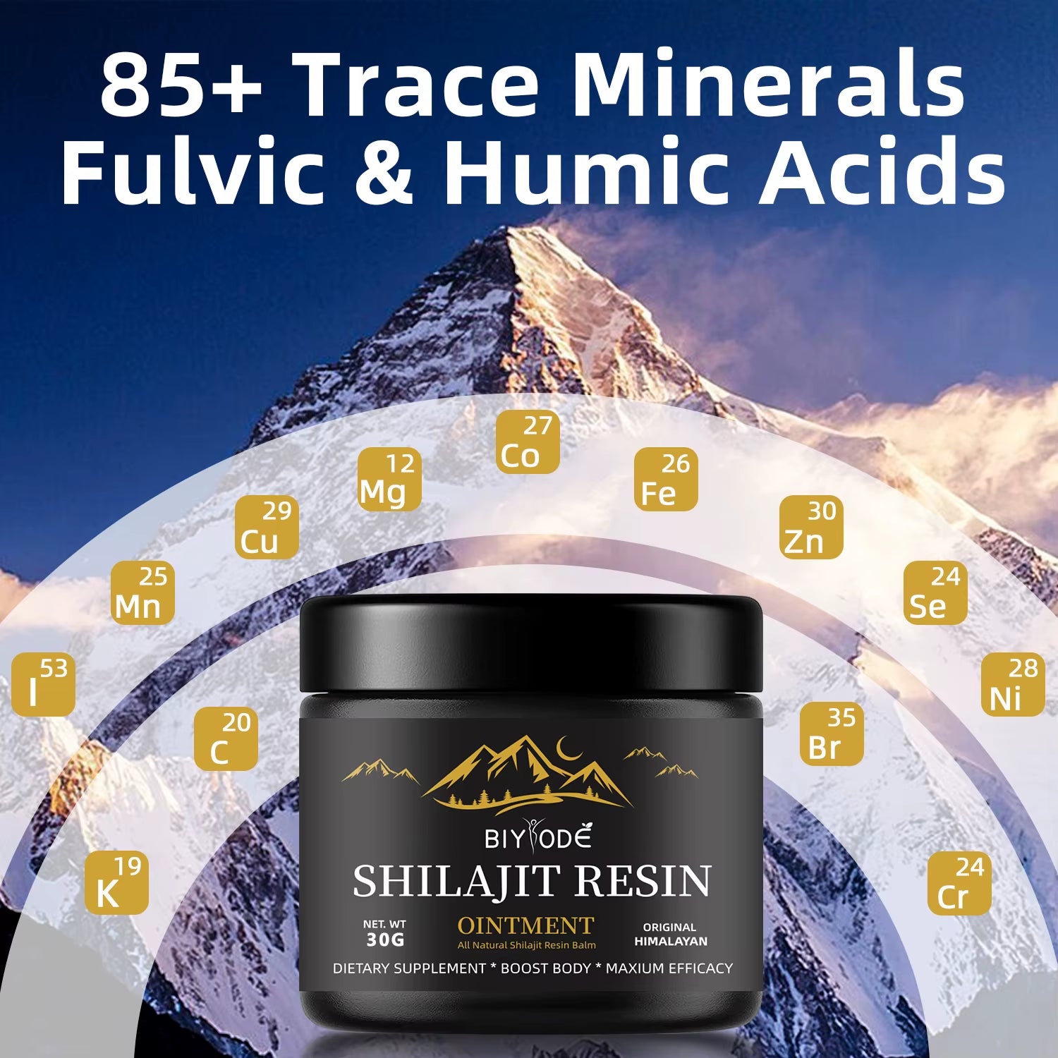 Pure Himalayan Shilajit Resin 30G with Spoon - 600Mg Natural Organic Shilajit Resin with 85+ Trace Minerals & Fulvic Acid