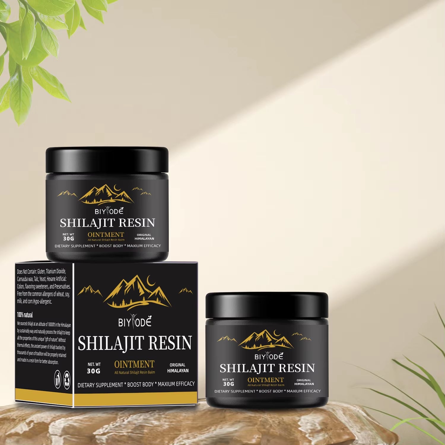 Pure Himalayan Shilajit Resin 30G with Spoon - 600Mg Natural Organic Shilajit Resin with 85+ Trace Minerals & Fulvic Acid