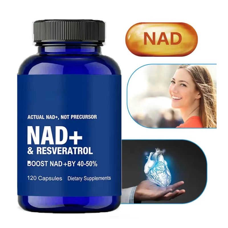 NAD Supplement, NAD+ Supplement with Resveratrol, NAD plus Boosting - Support Cellular Health, Stamina & Healthy Aging