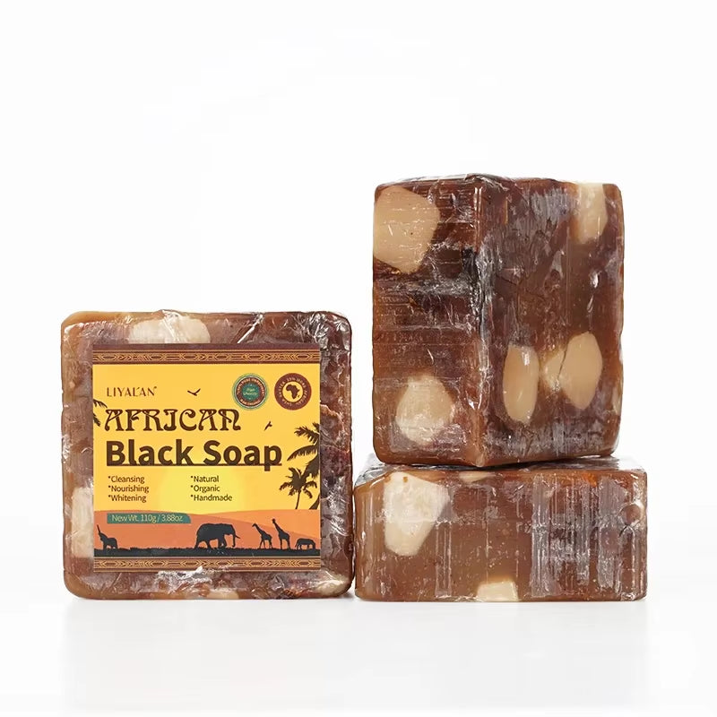 Revitalize Your Skin with 100G Natural African Black Soap Infused with Organic Shea Butter - The Ultimate Acne Treatment and Moisturizing Handmade Body Bath